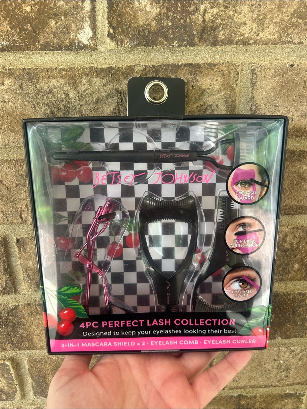 Betsey Johnson Pink & Black 4PC Lash Tool Set